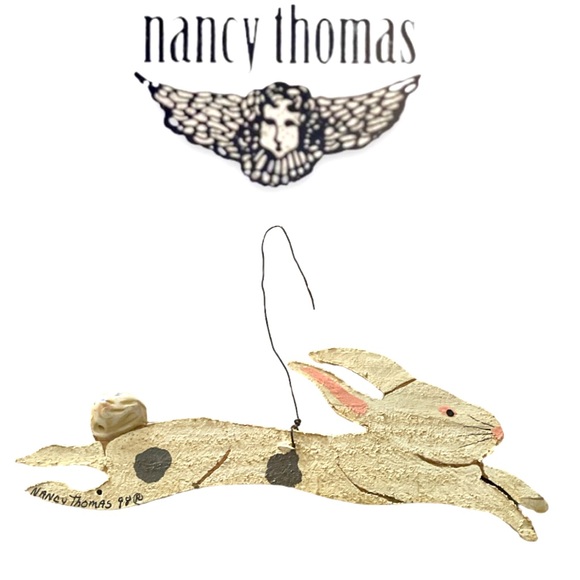 NANCY THOMAS➕Signed Rabbit Ornamwnt - Picture 1 of 3